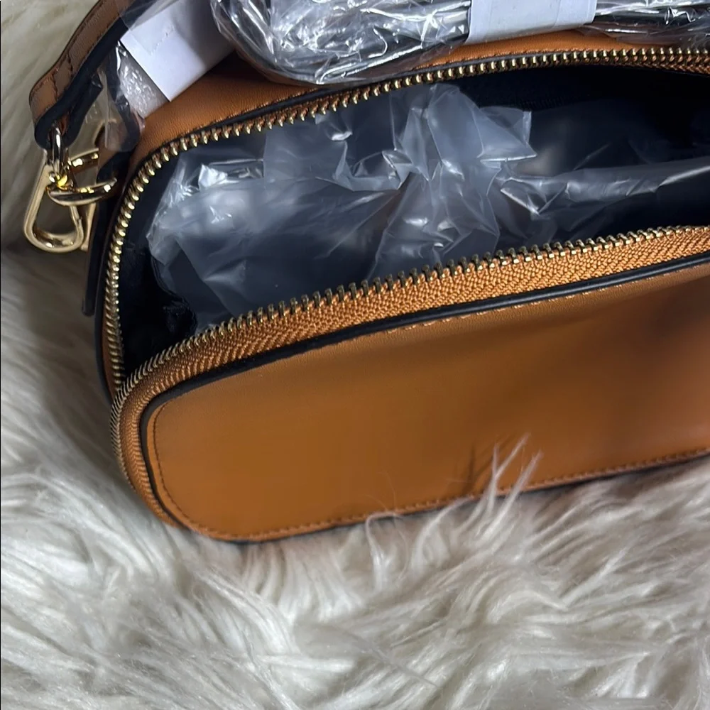 Forever 21 Brown and Gold Dome Crossbody Bag